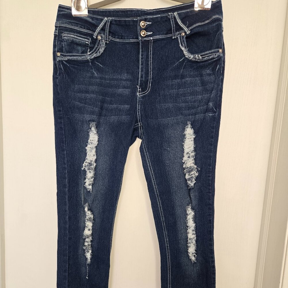✨ Jack David Distressed Skinny Jeans Size 18 - Dark Wash ✨